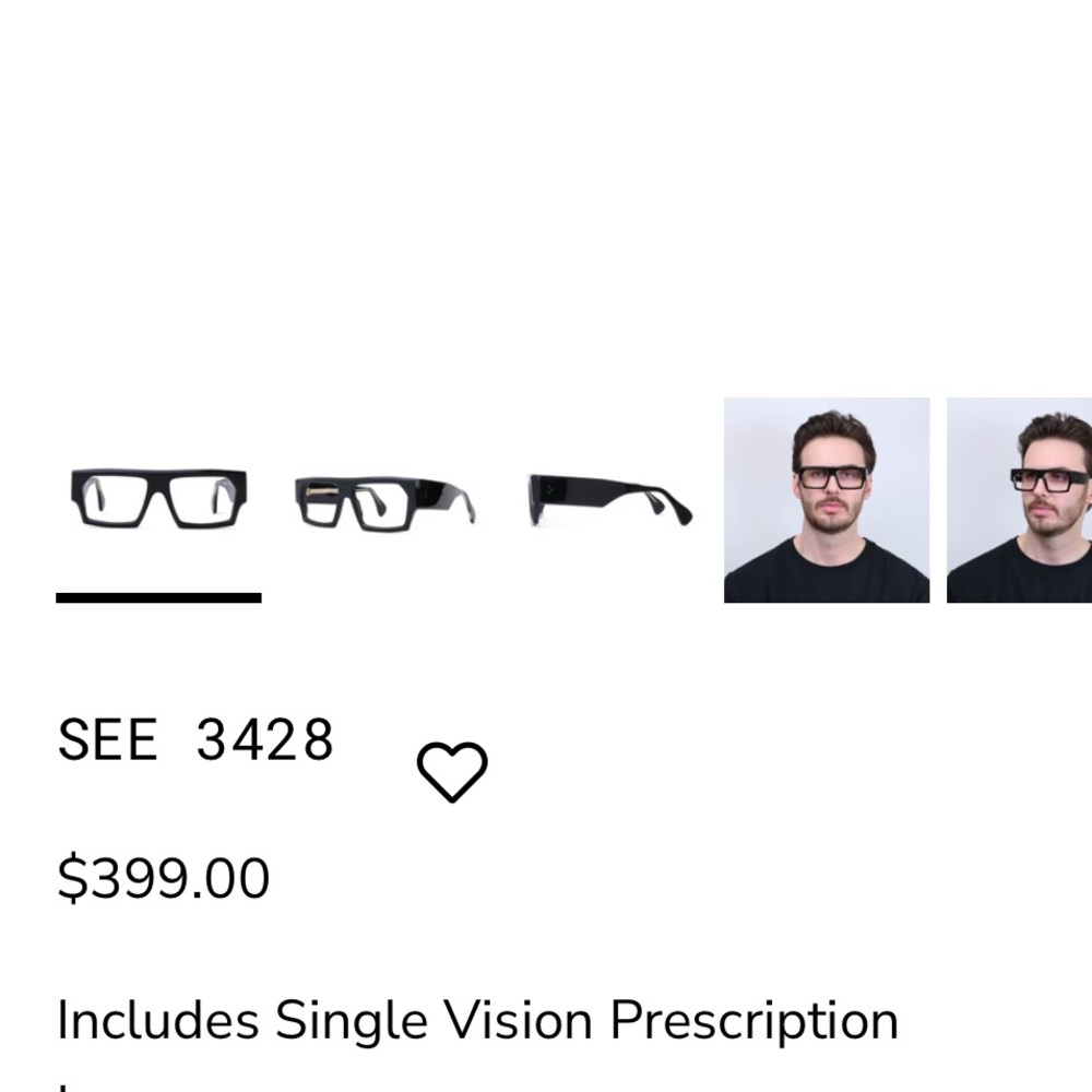 SEE Black Men's Glasses